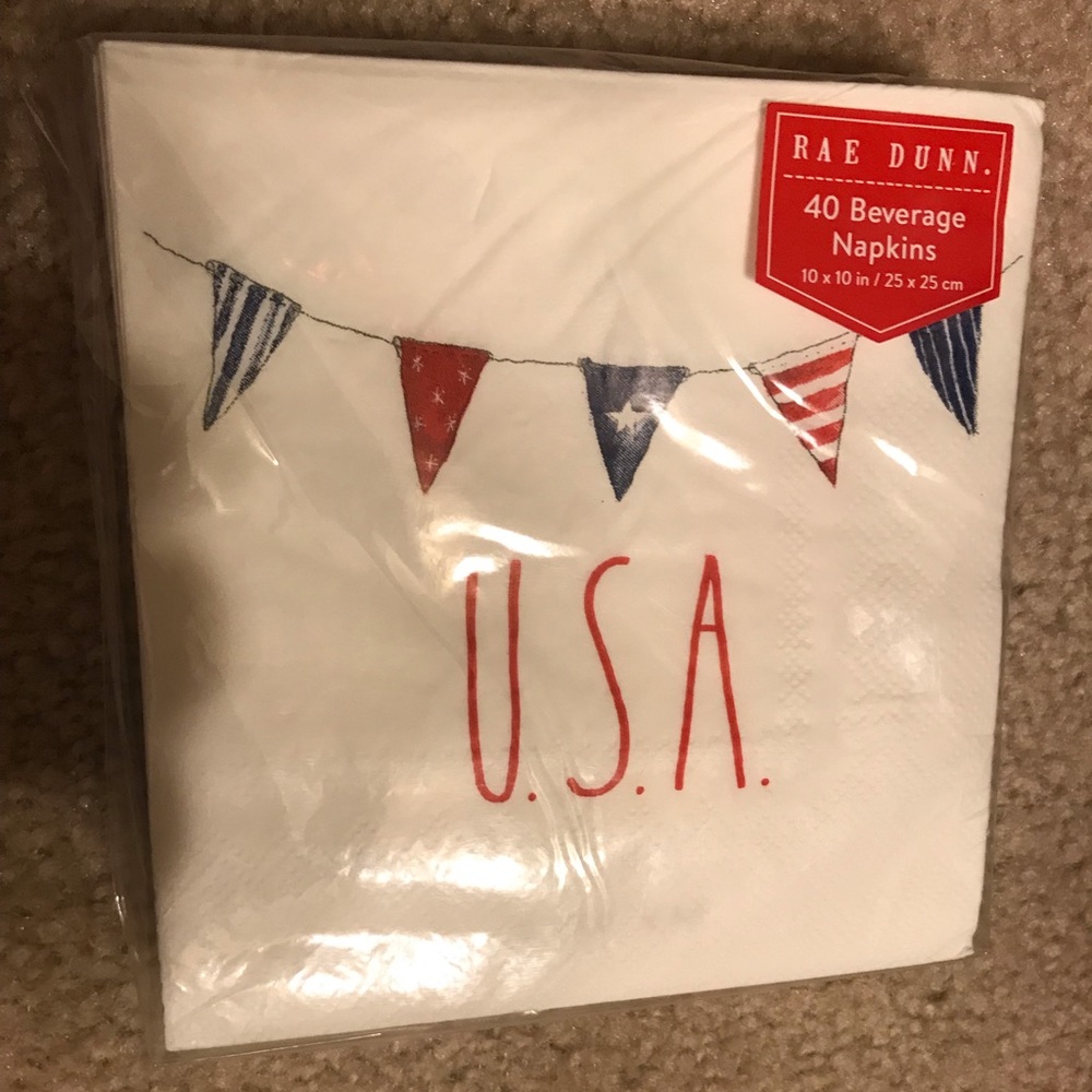 Rae Dunn USA beverage paper napkins